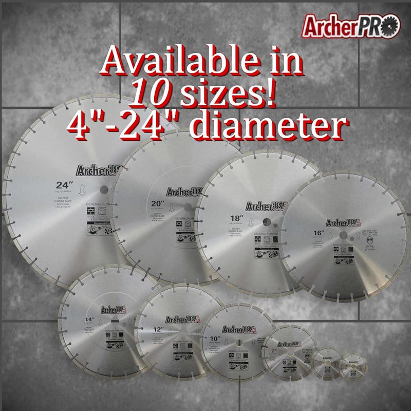 ArcherPro Archer Pro 18" in. General Purpose Diamond Saw Blades for Fast Cutting Concrete, Stone, Masonry, Pavers, Bricks, Blocks - Image 3